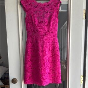 Shoshanna Vibrant Pink Lace Mini Dress